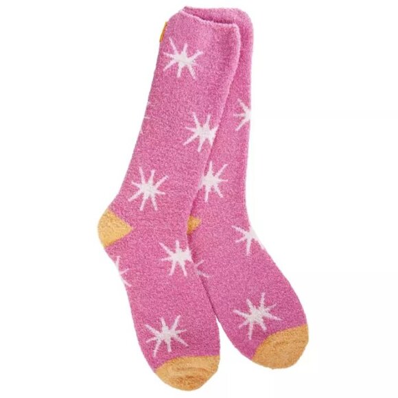 Worlds Softest Socks Cozy Stars Crew Women's Size 6-11 Starburst Azalea NWT - Picture 1 of 4